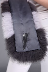 1706042 fox fur scarf gray black eileenhou (1)