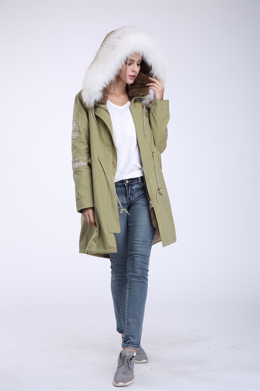rabbit fur lined parka