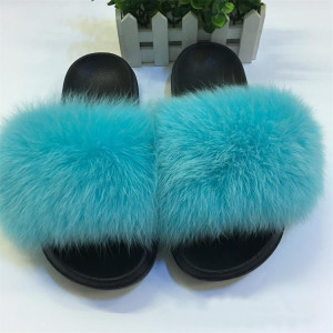 1707085 fur slider slippers sandals fox fur (12)