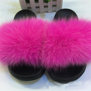 1707085 fur slider slippers sandals fox fur (13)