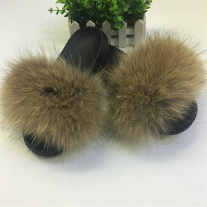 1707085 fur slider slippers sandals fox fur (17)
