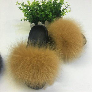 1707085 fur slider slippers sandals fox fur (19)
