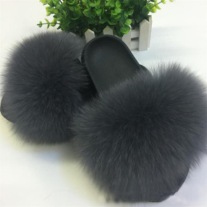 1707085 fur slider slippers sandals fox fur (21)