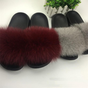 1707085 fur slider slippers sandals fox fur (23)
