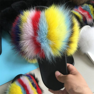 1707085 fur slider slippers sandals fox fur (25)