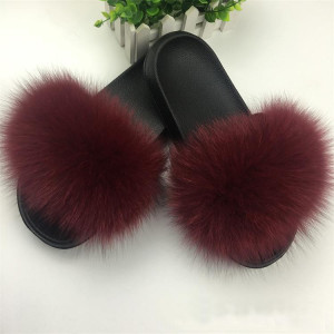 1707085 fur slider slippers sandals fox fur (8)