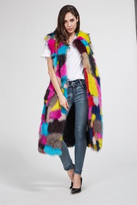 1708002 rainbow color fox fur long vest lvcomeff (63)