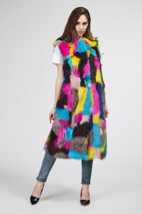 1708002 rainbow color fox fur long vest lvcomeff (79)
