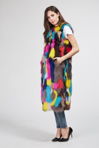 1708002 rainbow color fox fur long vest lvcomeff (84)