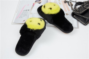 1708083 rex rabbit fur mink fur smile slippers (14)_副本