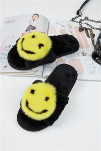 1708083 rex rabbit fur mink fur smile slippers (7)_副本
