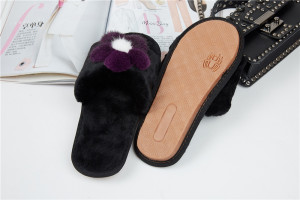 1708085 rex rabbi fur mink fur slippers shoe flower (8)
