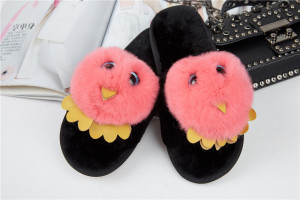 1708088 rex rabbit fur slippers bird shoe (23)