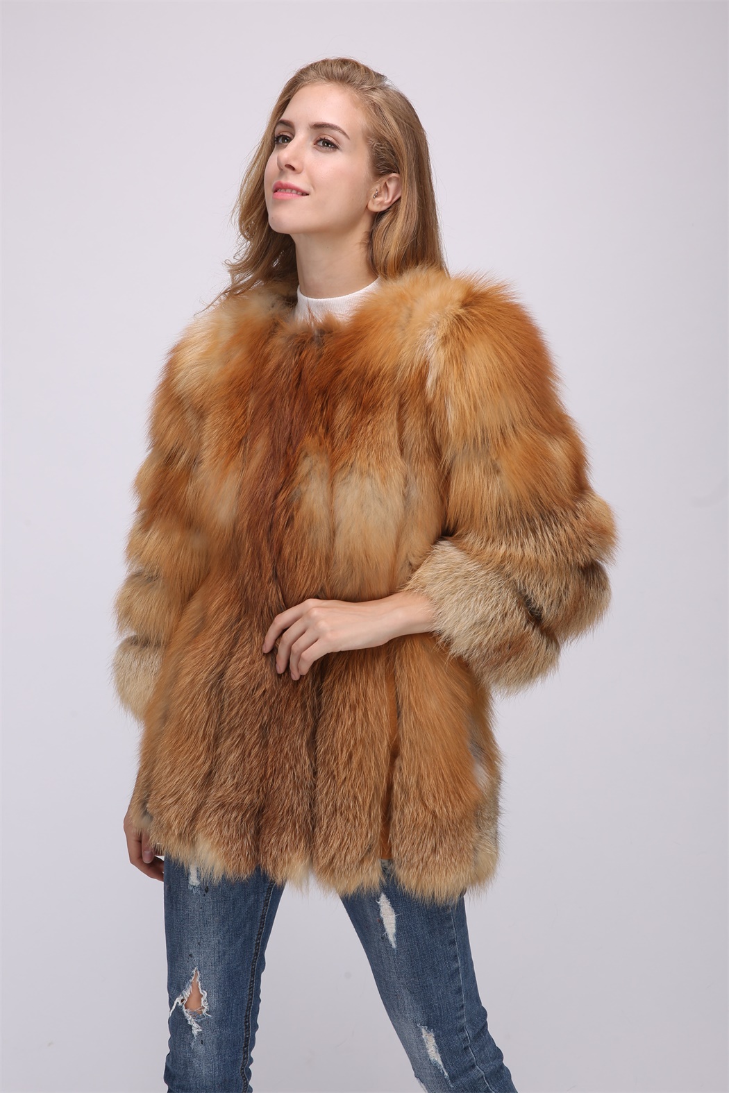 Red Fox Fur Coat Lvcomeff