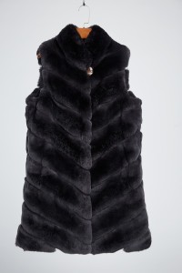 1710001 rex rabbit fur vest chinchilla (2)