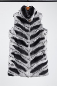 1710001 rex rabbit fur vest chinchilla (36)