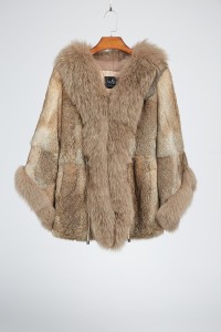 1710006 rabbit fur coat with raccoon fur collar eileenhou (2)