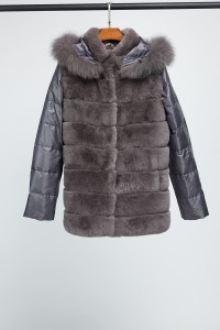 1710018 rex rabbit fur coat with down sleeve eileenhou (3)