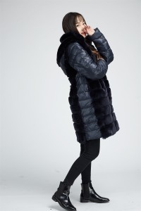 1710026 rex rabbit fur coat with down sleeve with hood (15)