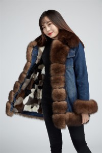 1710027 denim coat with mink fur lining eileenhou (1)