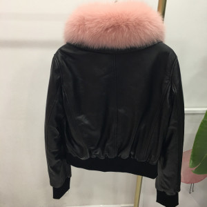 1709045 leather jacket with fox fur collar eileenhou (46)