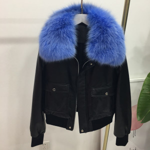 1709045 leather jacket with fox fur collar eileenhou (47)