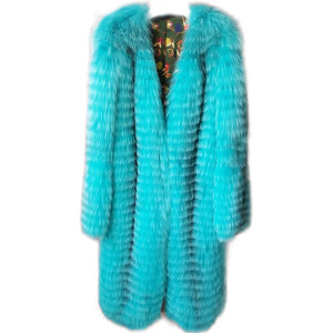1709078 raccoon fur long coat eileenhou blue color (4)