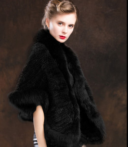 1801026 ‪knitted mink fur shawl with fox fur trimming LVCOMEFF (22)