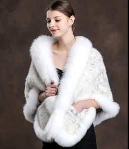 1801026 ‪knitted mink fur shawl with fox fur trimming LVCOMEFF (26)