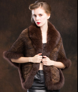 1801026 ‪knitted mink fur shawl with fox fur trimming LVCOMEFF (8)