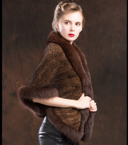 1801026 ‪knitted mink fur shawl with fox fur trimming LVCOMEFF (9)