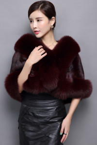 1801030 mink fur shawl with fox fur trimming (2)