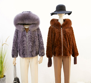 1802043 mink fur jacket with fox fur hood trimming eileenhou (2)