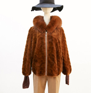 1802043 mink fur jacket with fox fur hood trimming eileenhou (23)