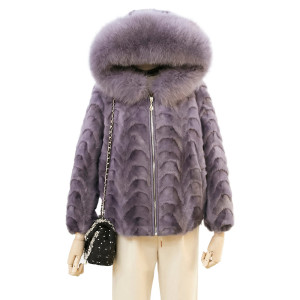 1802043 mink fur jacket with fox fur hood trimming eileenhou (58)