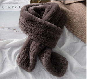 1805054 knitted rex rabbit fur scarf LVCOMEFF (6)
