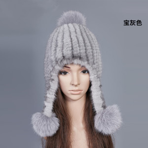 1805095 knitted mink fur hat with earmuffs eileenhou (7)