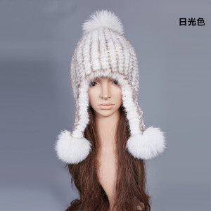 1805095 knitted mink fur hat with earmuffs eileenhou (9)