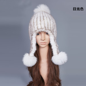 1805095 knitted mink fur hat with earmuffs eileenhou (9)