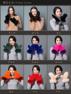 1805099 knitted mink fur glove eileenhou LVCOMEFF WITH FOX FUR TRIMMING (2)
