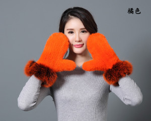 1805099 knitted mink fur glove eileenhou LVCOMEFF WITH FOX FUR TRIMMING (20)