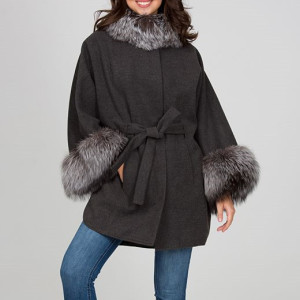 1806026 wool coat with silver fox fur trimming eileenhou (1)