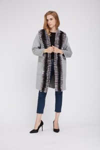 1807003 wool coat with rex rabbit fur front eileenhou (2)