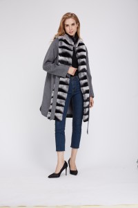 1807007 wool coat with chinchilla fur front eileenhou (2)