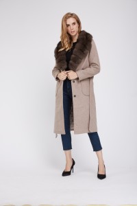 1807009 wool coat long with fox fur collar eileenhou (2)