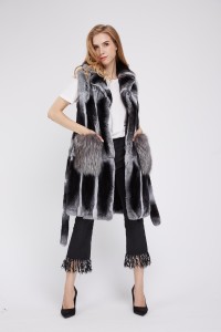 1807027 long chinchilla fur vest with fox fur pocket eileenhou (2)