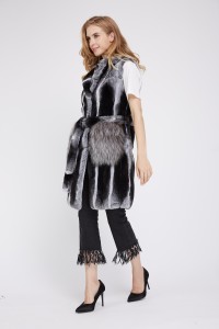 1807027 long chinchilla fur vest with fox fur pocket eileenhou (21)