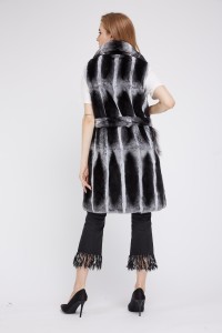 1807027 long chinchilla fur vest with fox fur pocket eileenhou (27)