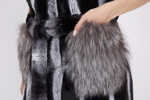 1807027 long chinchilla fur vest with fox fur pocket eileenhou (30)