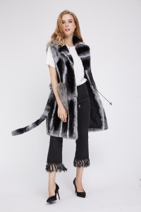 1807027 long chinchilla fur vest with fox fur pocket eileenhou (7)